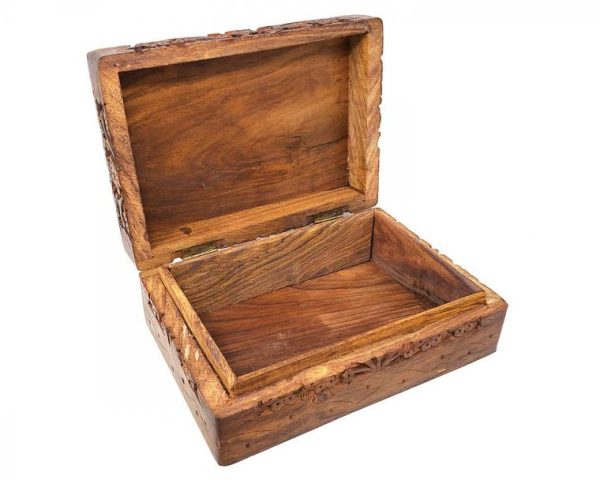 Tree of Life Hand Carved Wood Box 5 x7  Fashion - Image 3