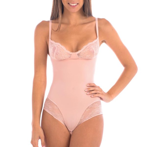 Bodysuit Shaper With Sexy Lace Detail Blush Hot on Sale